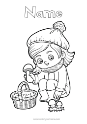 Colouring to customise Girl Mushroom Basket Boots