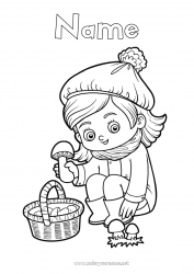 Coloring to customize Girl Mushroom Basket Boots