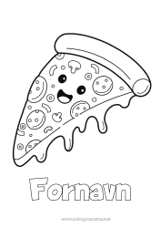 Gratis tegning Kawaii Mad Pizza Ost