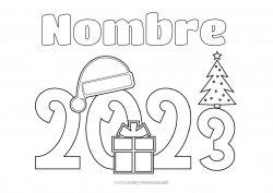 Colorear para personalizar Navidad 2023 Feliz año