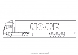 Free coloring Truck Vehicles Intermediate coloring pages Trucks and utility vehicles Transportation Professions