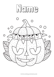 Free colouring Pumpkin Halloween Bird Birds and flying mammals
