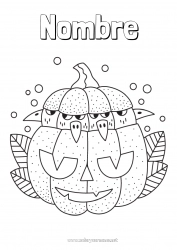 Colorear gratis Calabaza Halloween Pájaro Aves y mamíferos voladores
