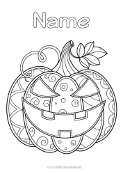 Coloring to customize Pumpkin Halloween Jack O'Lantern Antistress