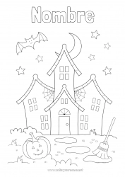Colorear gratis Halloween Manor embrujado