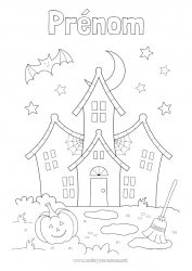 Coloriage à personnaliser Halloween Manoir hanté