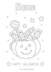 Desenho grátis Doces Abóbora Halloween Inscrição 