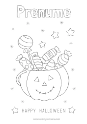 Pagină de colorat gratuită Bomboane Dovleac Halloween Înscriere 