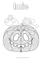 Kolorowanka za darmo Dynia Halloween Jesień Jack O'Lantern Zentangle Antystres
