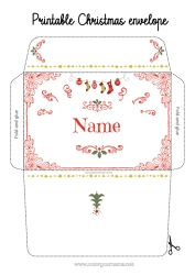 Colouring to customise Winter Christmas Envelope Print envelope Mischievous Elf's Journey