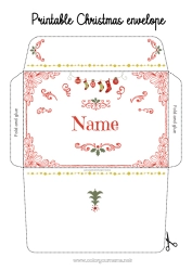 Coloring to customize Christmas Envelope Envelope to print Elf on the Shelf Trip