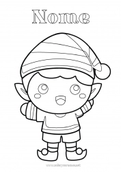 Desenho grátis Elfo de Natal Desenhos para colorir fáceis