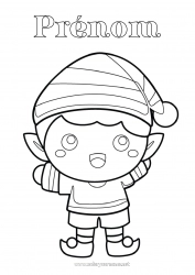 Dessin gratuit Lutins de Noël Coloriages faciles