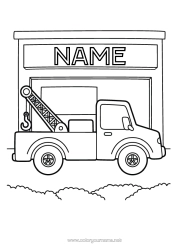 Colouring to customise Lorry Car Park Tow Truck Vehicles Easy Colouring Pages Emergency And Rescue Vehicles Trucks And Commercial Vehicles Garage Mechanic Transport Occupations