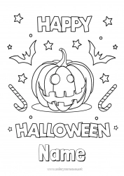 Free drawing Pumpkin Halloween Jack O'Lantern Inscription 