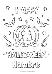 Colorear gratis Calabaza Halloween Jack O'Lantern Inscripción 