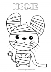 Disegno gratuito Costume Mummia Carino Halloween Topo Animale Animali della foresta