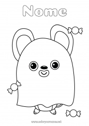 Disegno gratuito Caramelle Costume Fantasma Carino Halloween Topo Animale Animali della foresta
