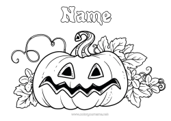 Free colouring Pumpkin Halloween Jack O'Lantern