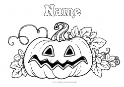 Coloring to customize Pumpkin Halloween Jack O'Lantern