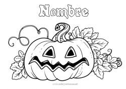 Colorear para personalizar Calabaza Halloween Jack O'Lantern