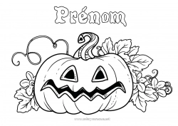 Coloriage à personnaliser Citrouille Halloween Jack O'Lantern