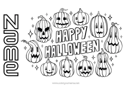 Free colouring Pumpkin Halloween Jack O'Lantern Halloween sign-up