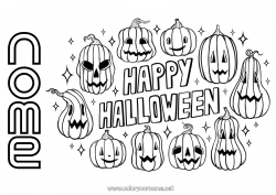 Colorazione gratuita Zucca Halloween Jack O'Lantern Iscrizione 