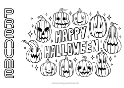 Desen liber de colorat Dovleac Halloween Jack cu lampa Înscriere 