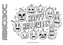 Kostenlose Malvorlage Kürbis Halloween Kürbis Beschriftung 