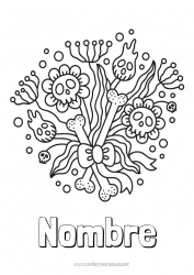 Colorear gratis Flores Halloween Calavera