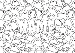 Colouring to customise Ghost Decorated Name Decorative Background