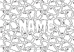 Free coloring Ghost Decorated name