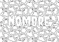 Colorear gratis Fantasma Nombre decorado Fondo decorativo