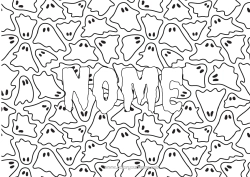 Colorazione gratuita Fantasma Nome decorato Sfondo decorativo