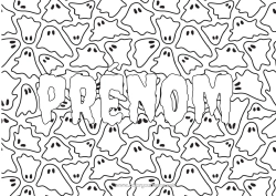 Coloriage gratuit Fantôme Nom décoré Fond décoratif