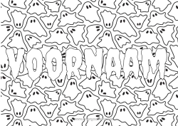 Gratis tekening Spook Gedecoreerde naam Decoratieve achtergrond