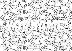 Kostenlose Malvorlage Geist Dekorierter Name Dekorativer Hintergrund