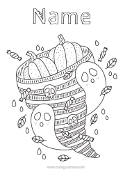 Free colouring Sweets Ghost Pumpkin Halloween Autumn