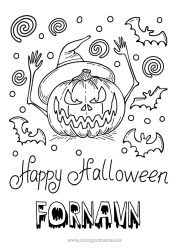 Gratis fargelegging Flaggermus Gresskar Halloween Jack O'Lantern Fugler og flygende pattedyr Påmelding 