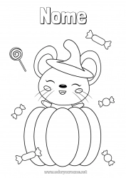 Disegno gratuito Caramelle Zucca Carino Halloween Topo Animale Animali della foresta