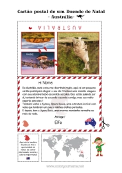 Desenho grátis Austrália Viagem do Elfo de Natal Cartão postal Cartão postal de um único duende