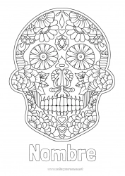 Dibujo libre Flores Calavera Día de los Muertos México Calaveras