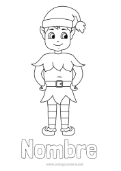 Colorear gratis Elfos de navidad Navidad Dibujos de Elfos para colorear