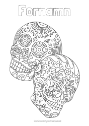 Gratis färgläggning Skalle De dödas dag Mexiko Calaveras, dödskallar
