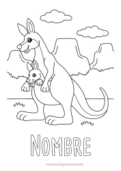 Dibujo libre Animales Australia Otros animales del mundo Canguro Familia de animales Bebé animal