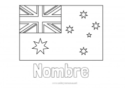 Colorear para personalizar Geografía Bandera Australia