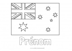 Coloriage à personnaliser Géographie Drapeau Australie