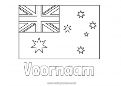 Gratis kleurplaat Geografie Vlag Australië