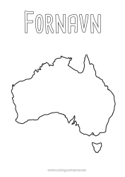 Farvelægningssiden tilpasning Geografi Land Australien Kort over lande